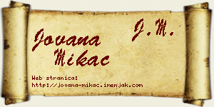 Jovana Mikać vizit kartica